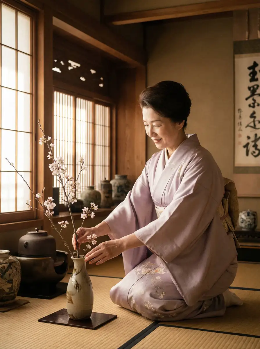 一位优雅的 黄色仓库-最新完整版免费视频|高清成人资源|免费下载 在和室中插花